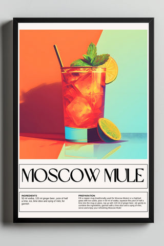 Moscow Mule Wall Art Print — Classic Vodka Ginger Cocktail Poster