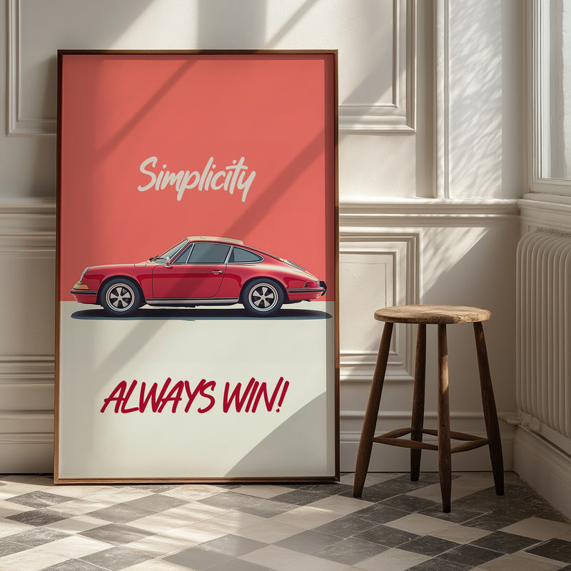 Simplicity Always Wins — Porsche Wall Art Print
