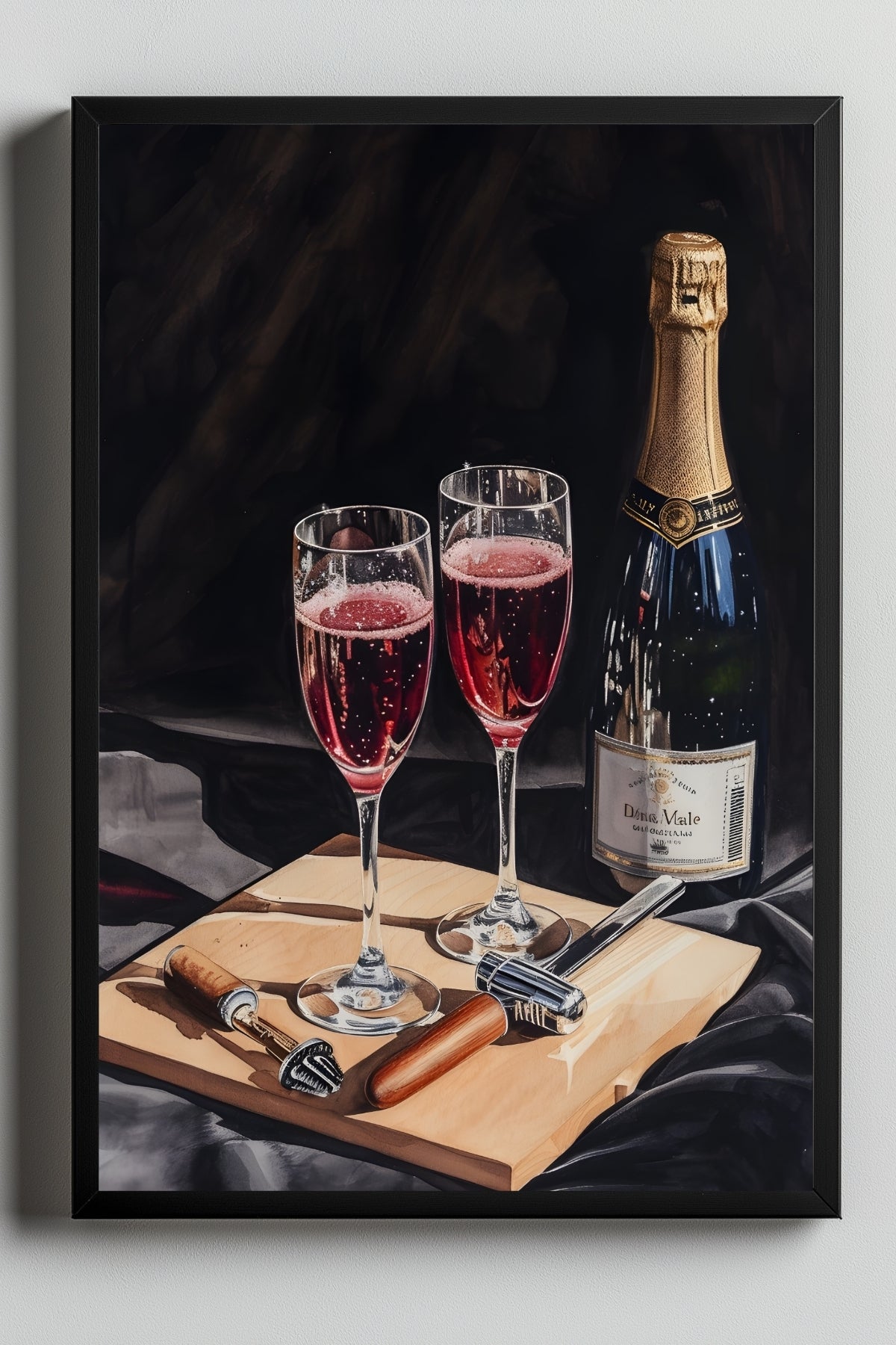 Sparkling Elegance Wall Art Print — Champagne Glamour Quote Poster