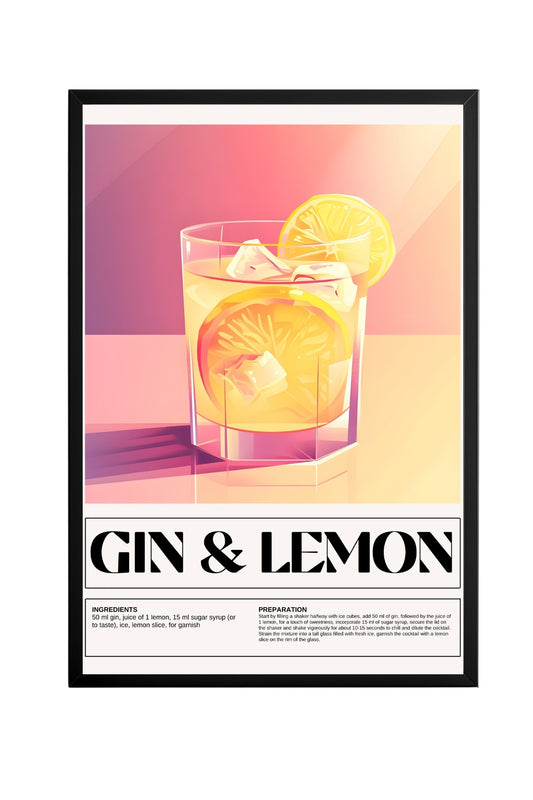 Gin & Lemon –  Tablo Boyutlarında ve Yüksek Kaliteli Poster