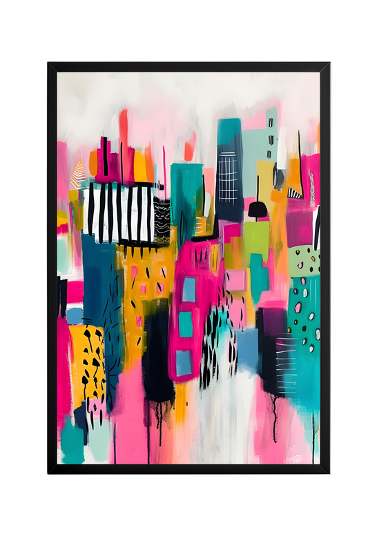 Neon Cityscape –  Tablo Boyutlarında ve Yüksek Kaliteli Poster