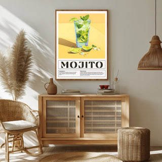 The Mojito Wall Art Print — Classic Cuban Rum Cocktail Poster