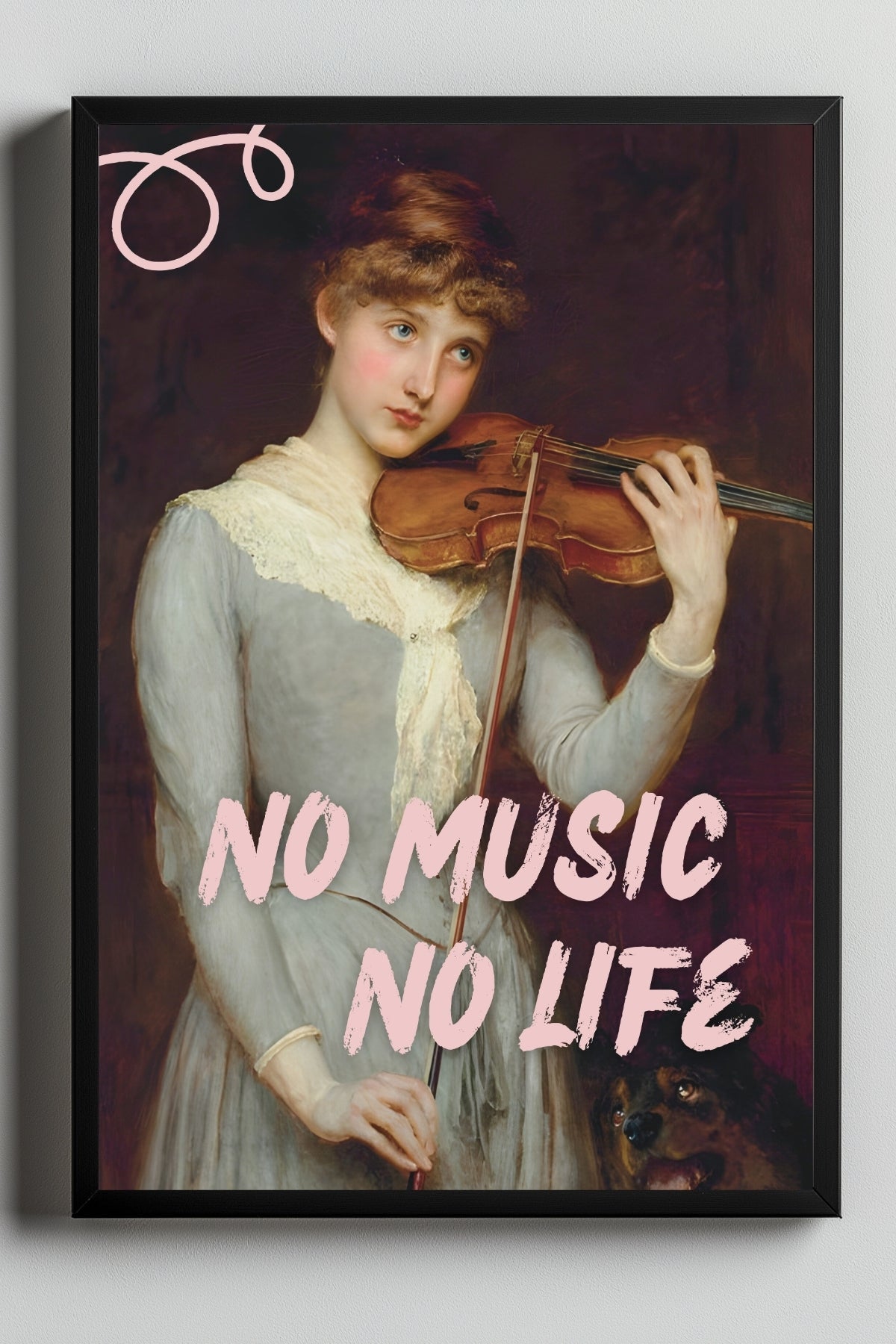 No Music No Life Wall Art Print — Music Lover Quote Poster