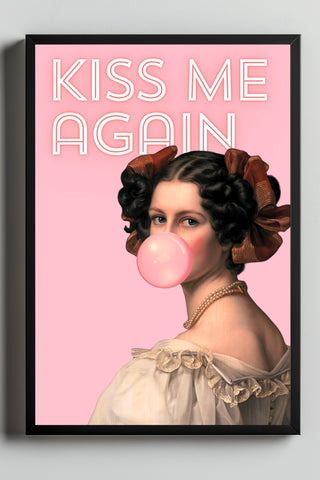 Kiss Me Again Wall Art Print — Romantic Love Quote Poster