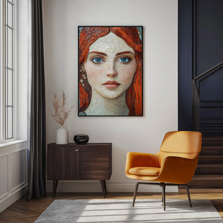 Stone and Stare Wall Art Print — Mosaic Portrait Poster