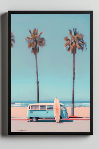 Surf & Chill Wall Art Print — Coastal Surf Lifestyle Poster