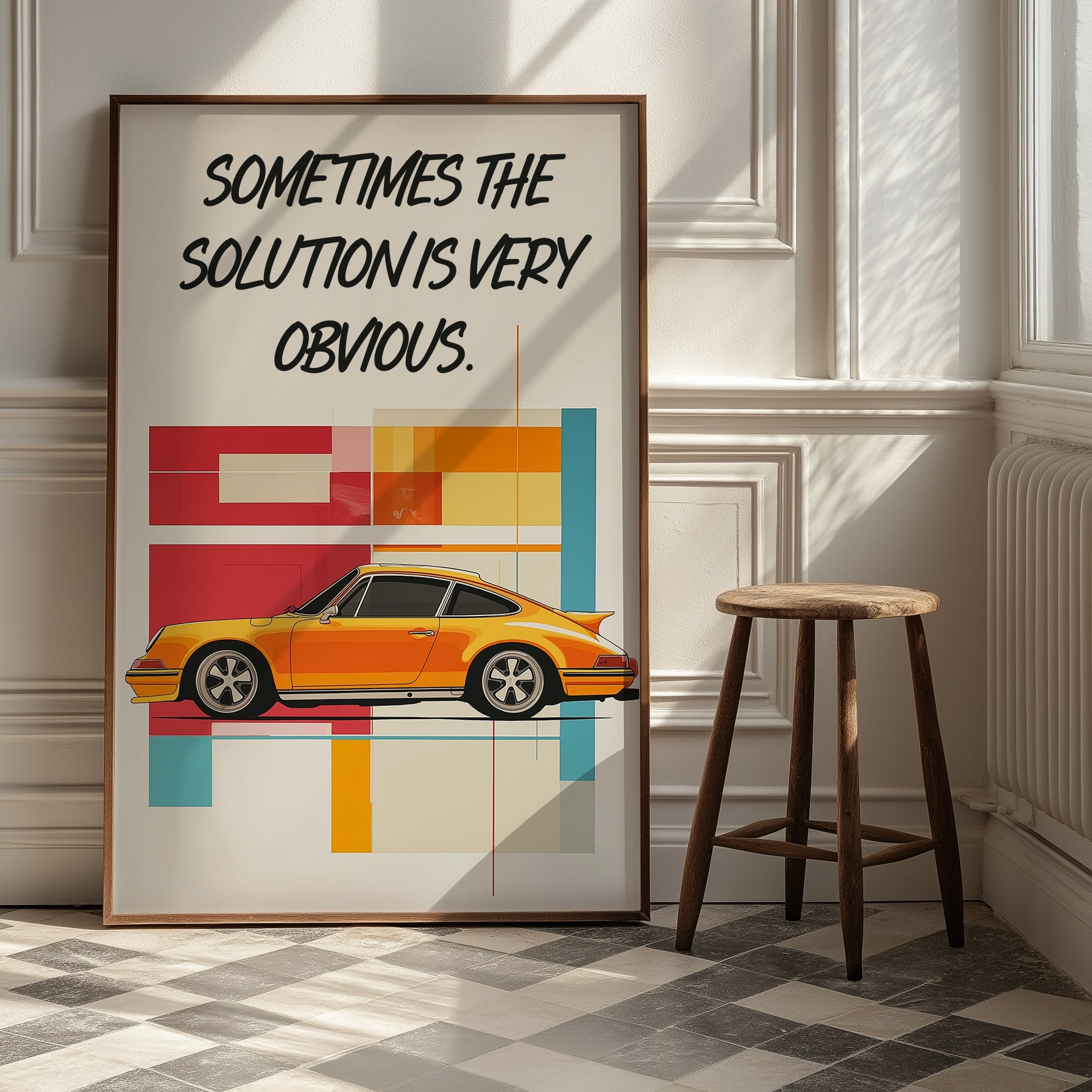 The Solution Porsche Wall Art Print — Iconic Car Silhouette Poster