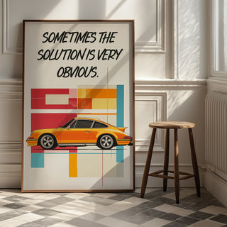 The Solution Porsche Wall Art Print — Iconic Car Silhouette Poster