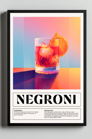 Negroni Wall Art Print — Italian Classic Cocktail Poster