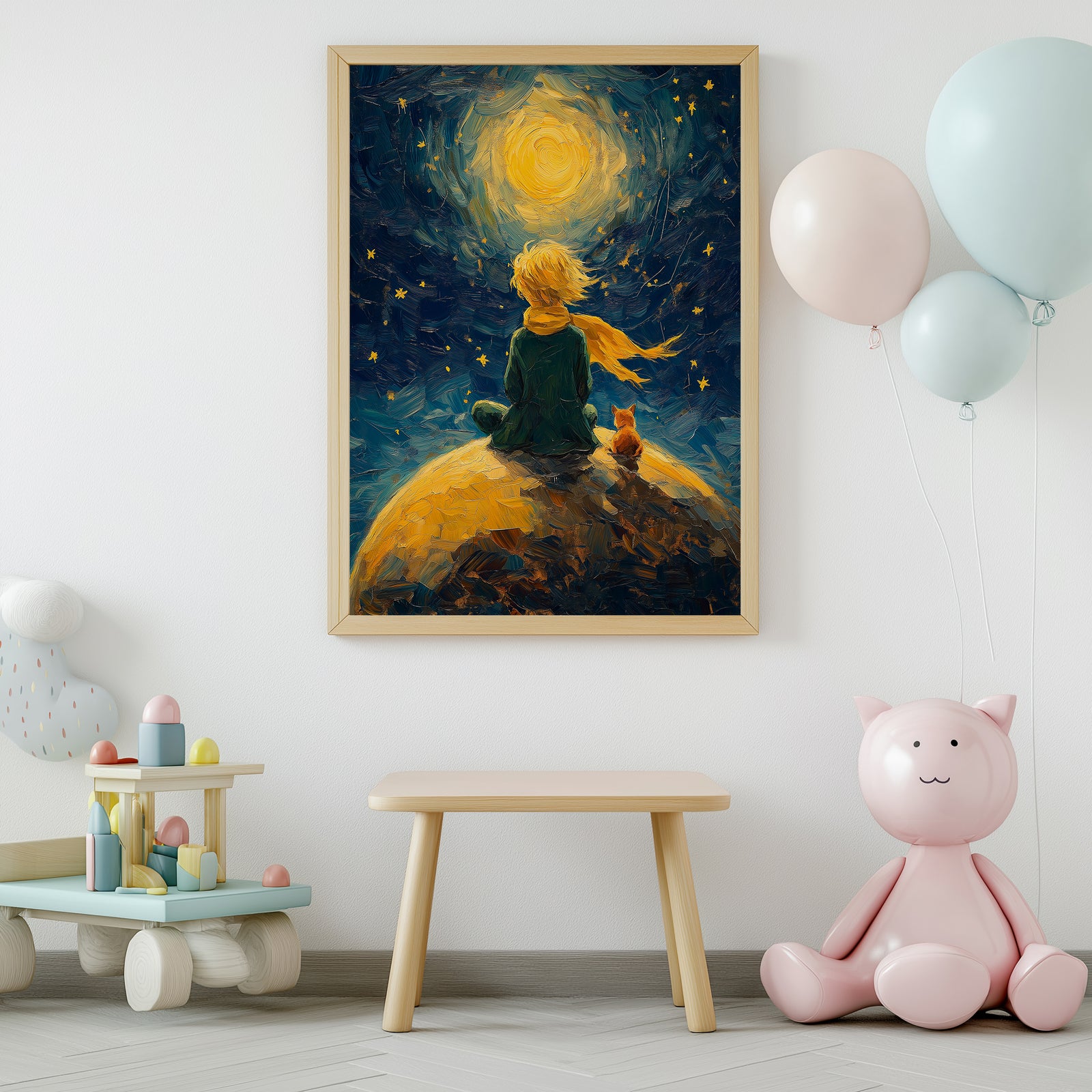 Little Prince Wall Art Print — Antoine de Saint-Exupéry Tribute Poster