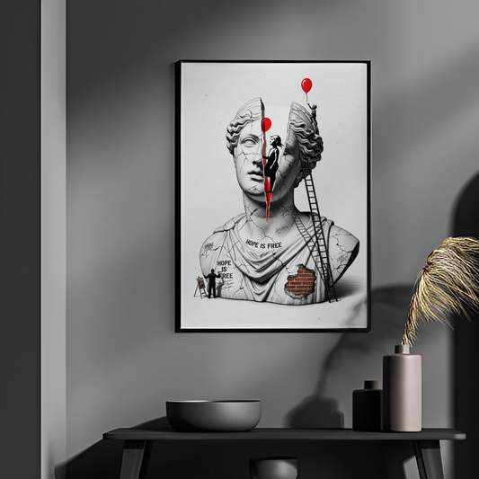 Hope is Free: Banksy Tablo Boyutlarında ve Yüksek Kaliteli Poster