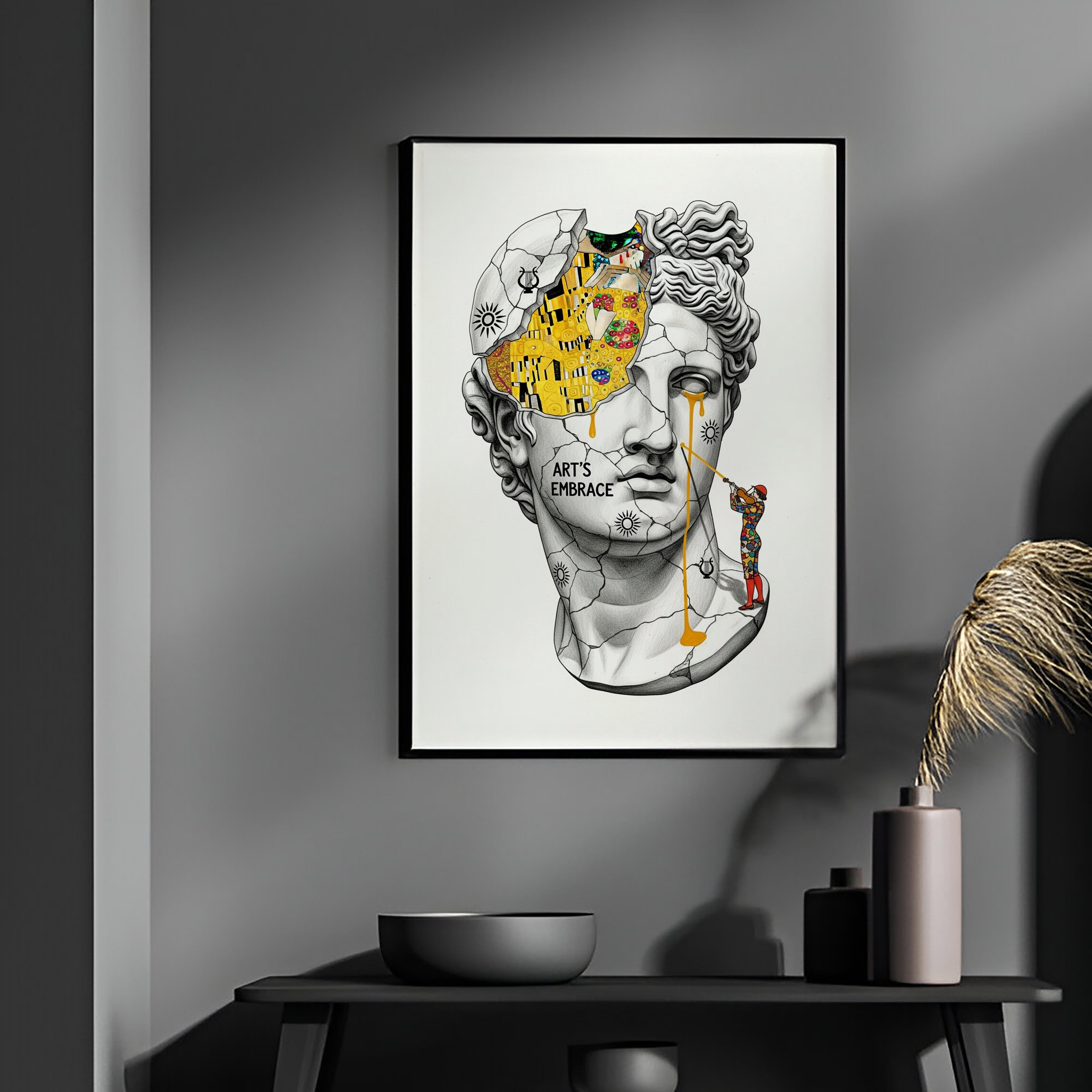 Art's Embrace — Gustav Klimt Inspired Wall Art Print