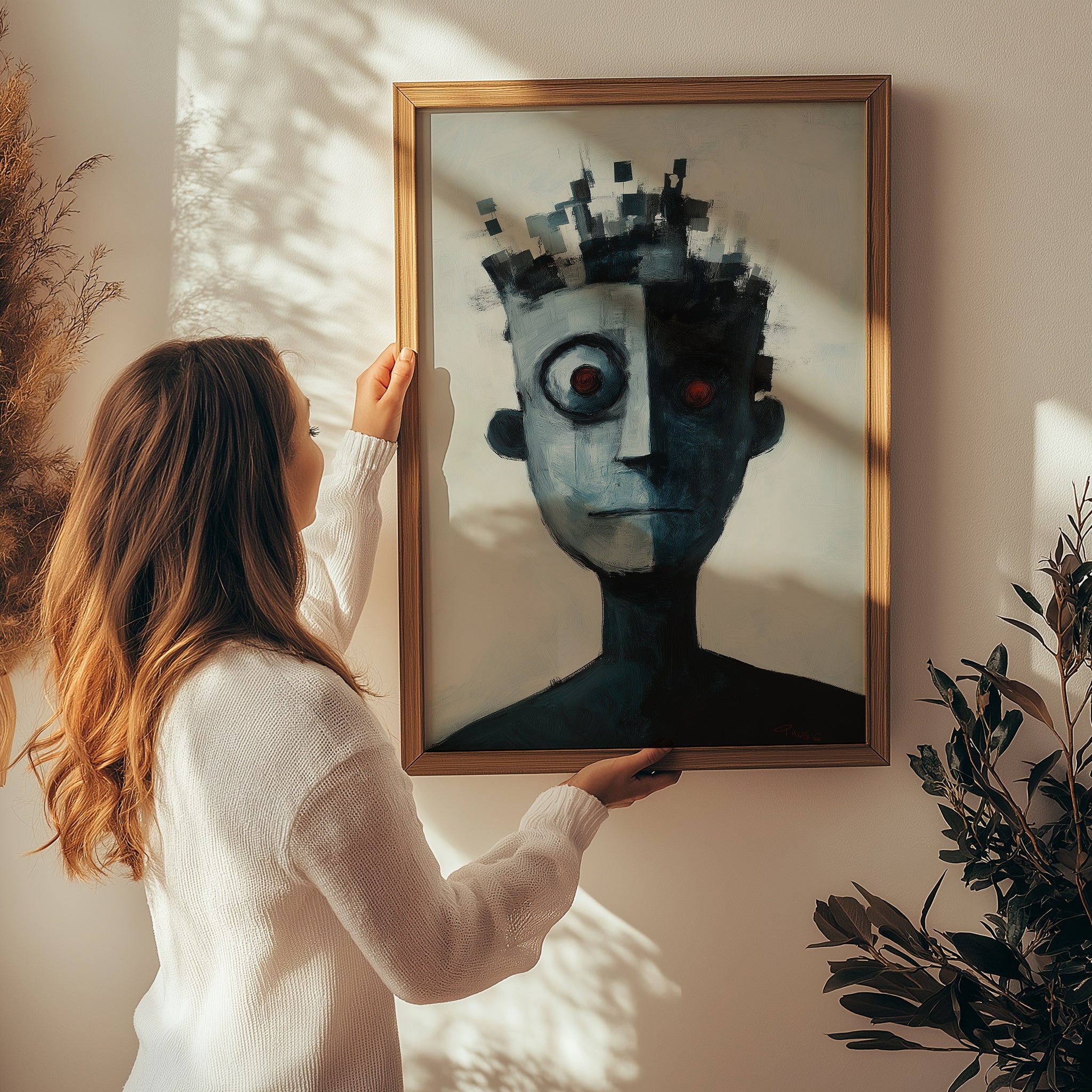 Lost Algorithm Wall Art Print — Digital Age Surreal Portrait Poster