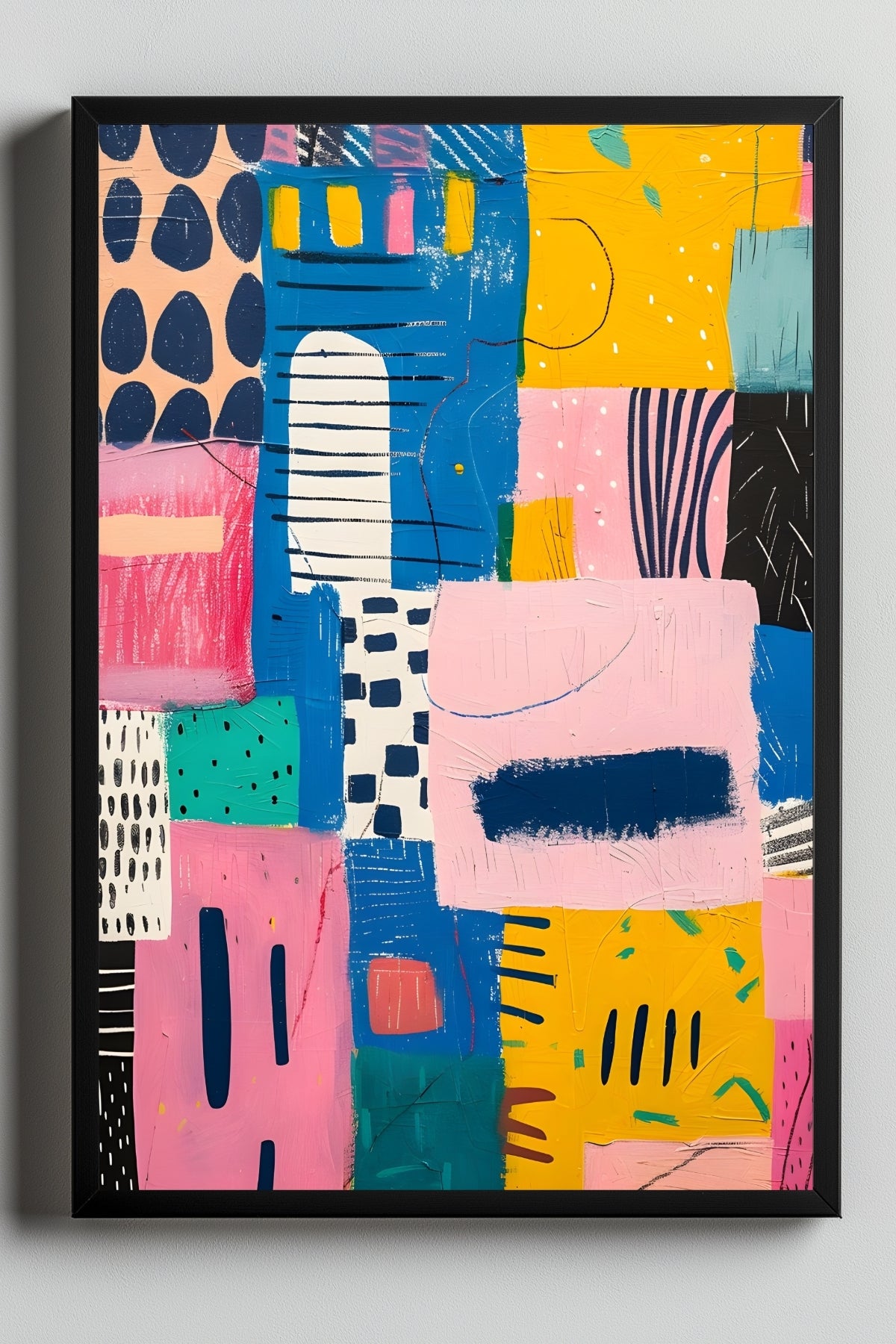 Vibrant Collage Wall Art Print — Bold Mixed Media Poster