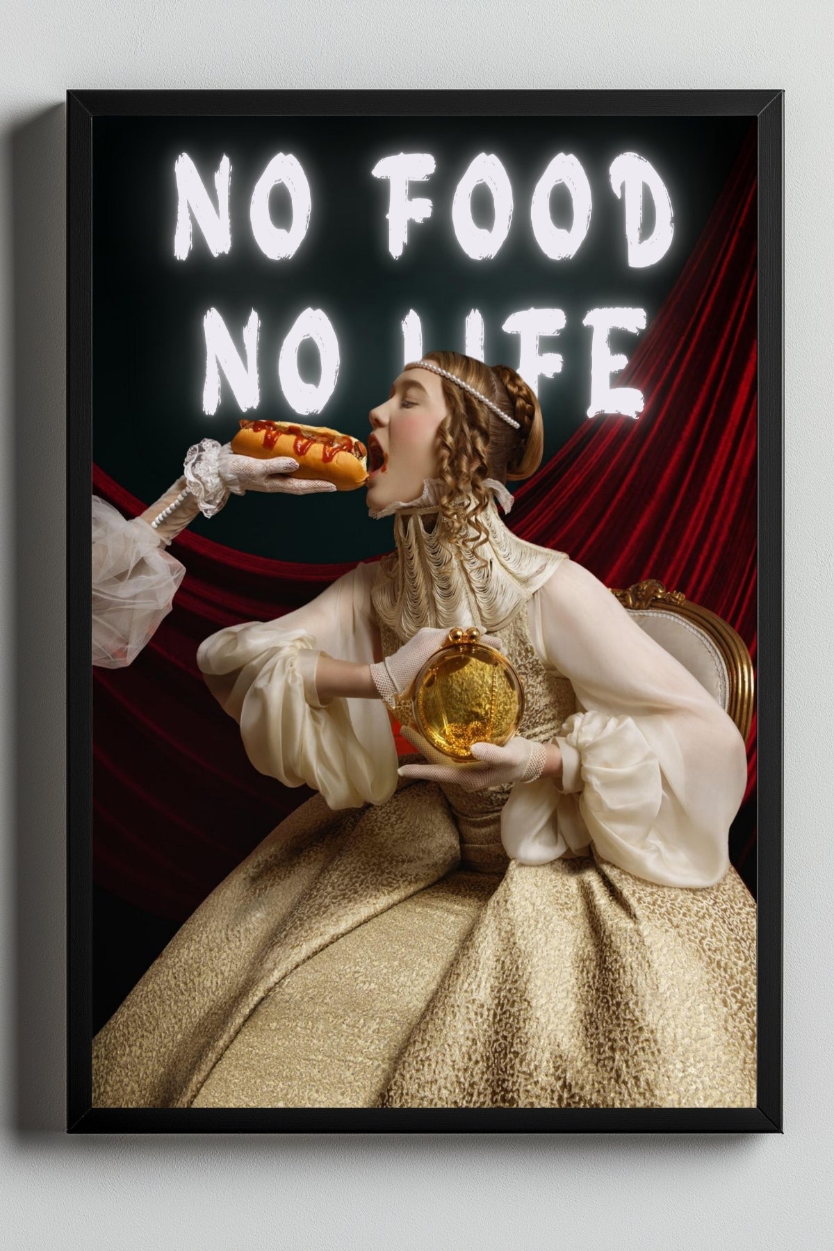 No Food No Life Wall Art Print — Funny Food Lover Quote Poster
