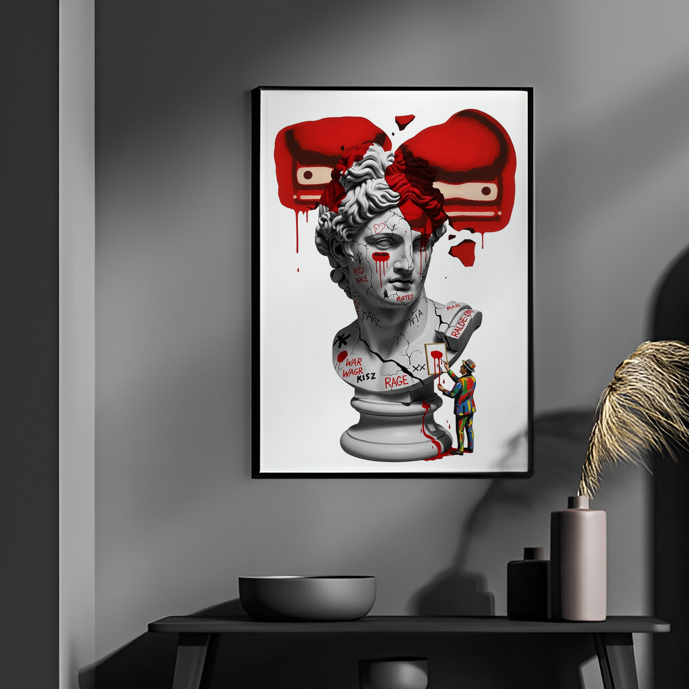 Rage Boxer — Surreal Apollo Bust Wall Art Print