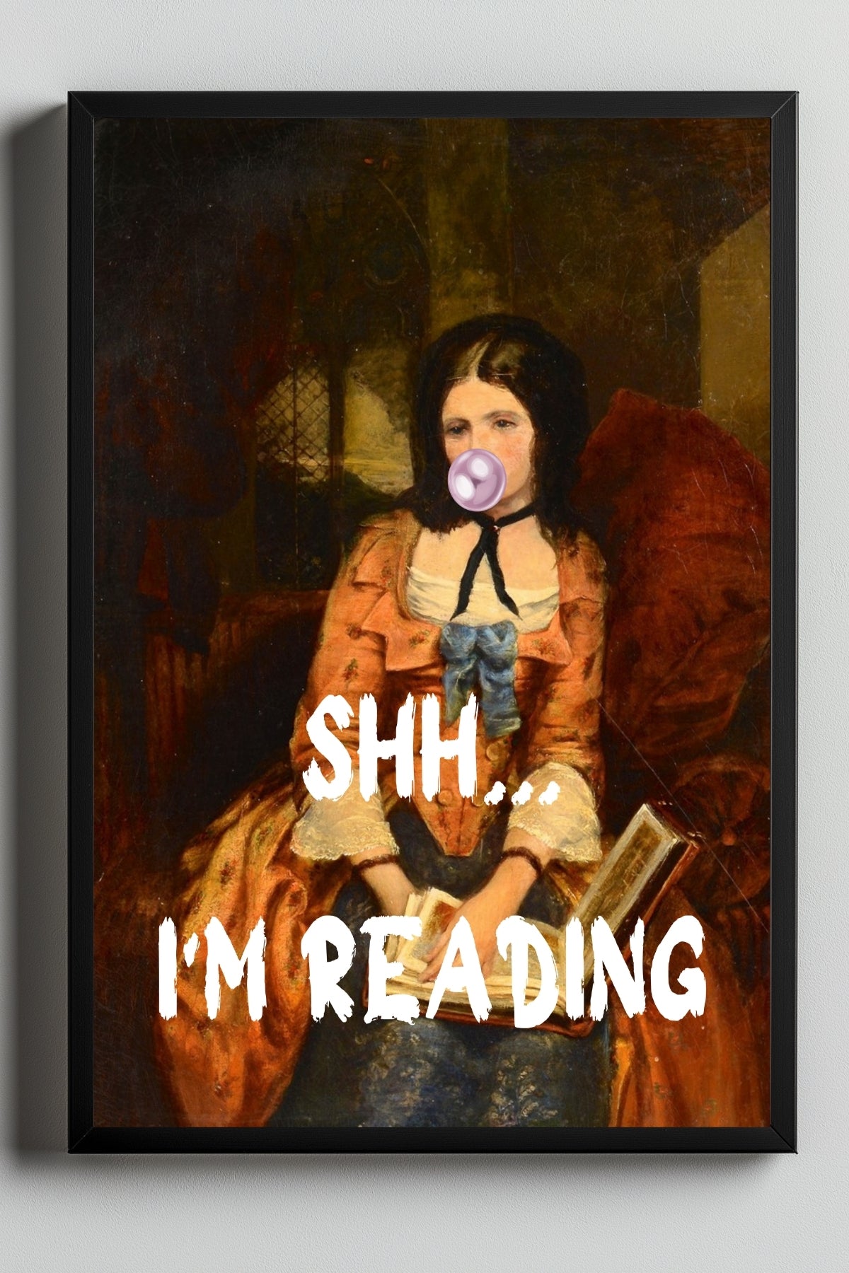 She is Reading Wall Art Print — Book Lover Feminine Quote Poster