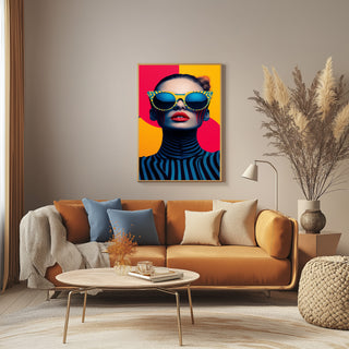 Electric Elegance Wall Art Print — Bold Pop Portrait Poster