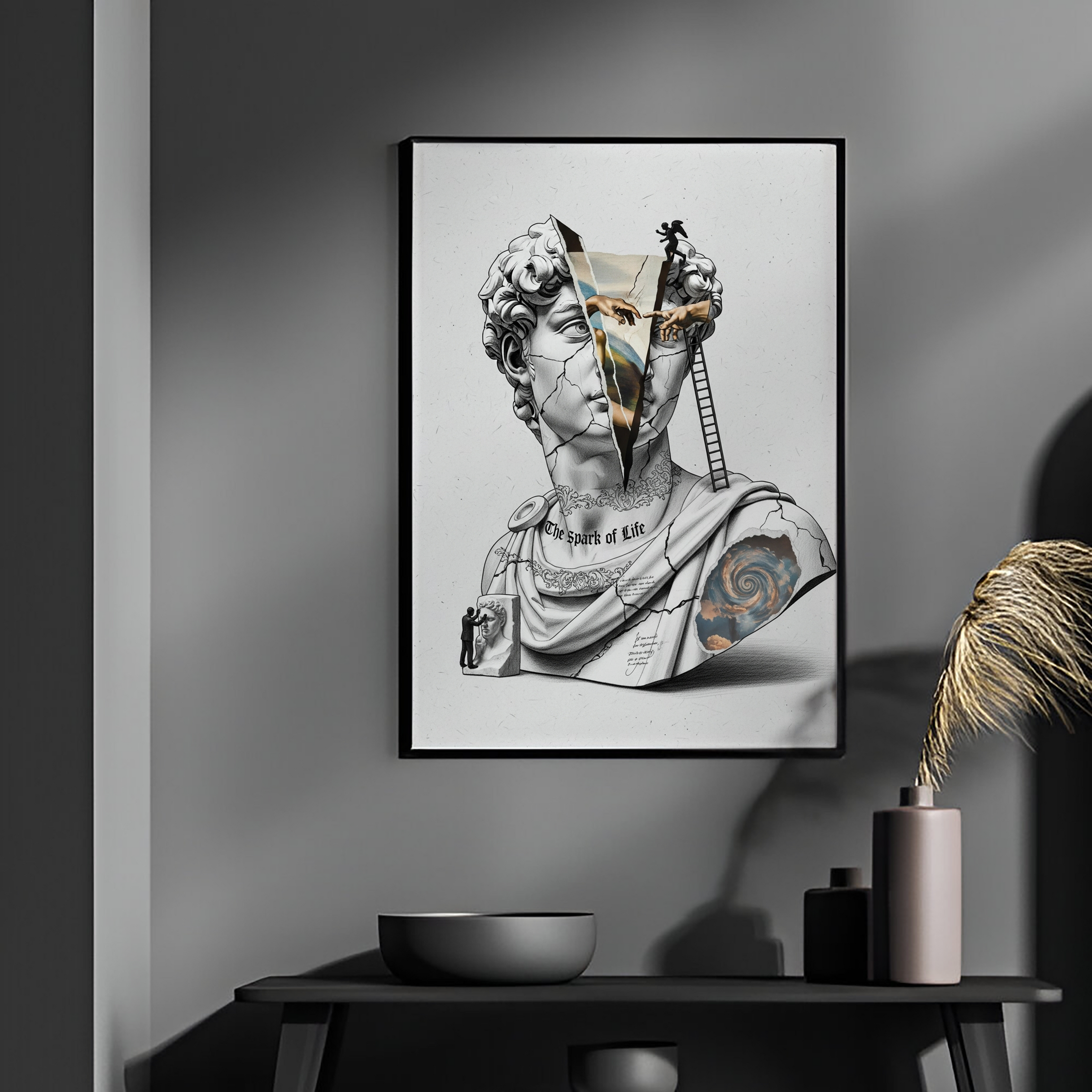 The Spark of Life — Michelangelo's Creation of Adam Wall Art Print