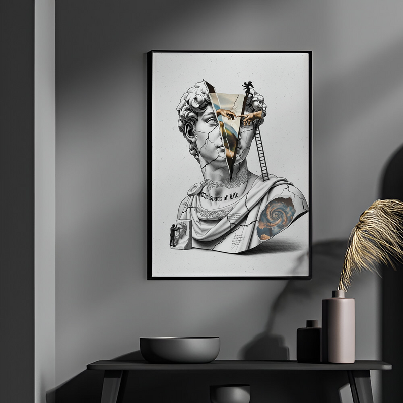 The Spark of Life — Michelangelo's Creation of Adam Wall Art Print
