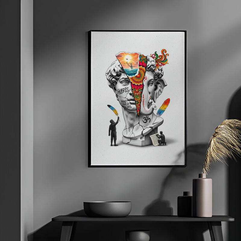 Hubris & Ganesha — Surreal David Bust Wall Art Print