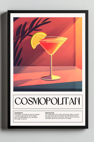 Cosmopolitan Wall Art Print — Pink Cocktail Poster