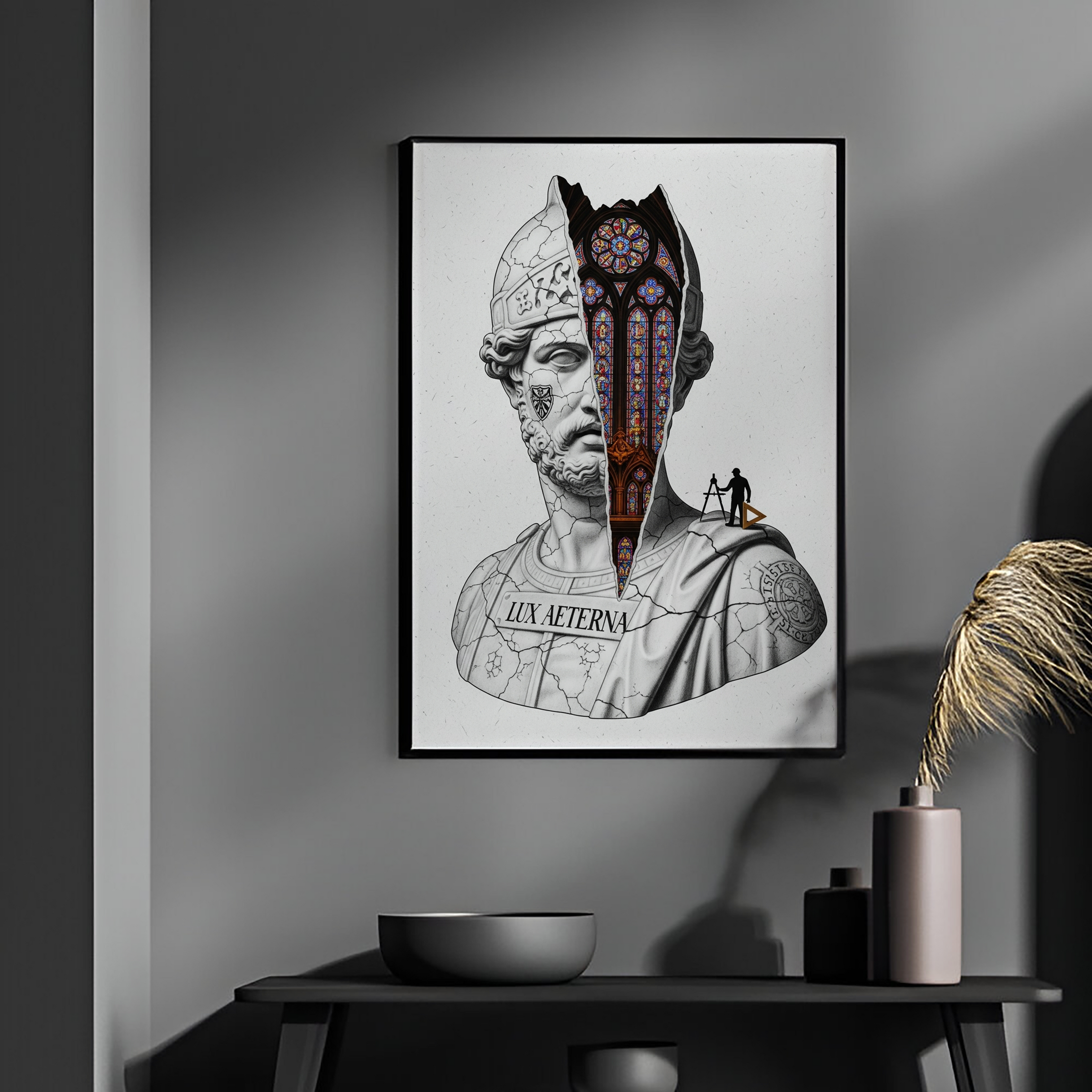 Lux Aeterna — Surreal Roman Bust Wall Art Print