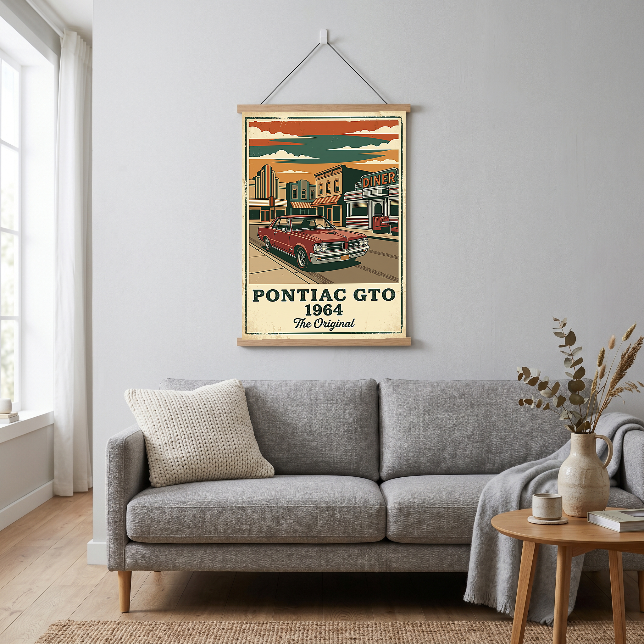 Pontiac GTO 1964 Poster — Vintage Muscle Car Diner Main Street Print
