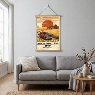 Chevrolet Chevelle SS 454 1970 Poster — Vintage Muscle Car Country Barn Print