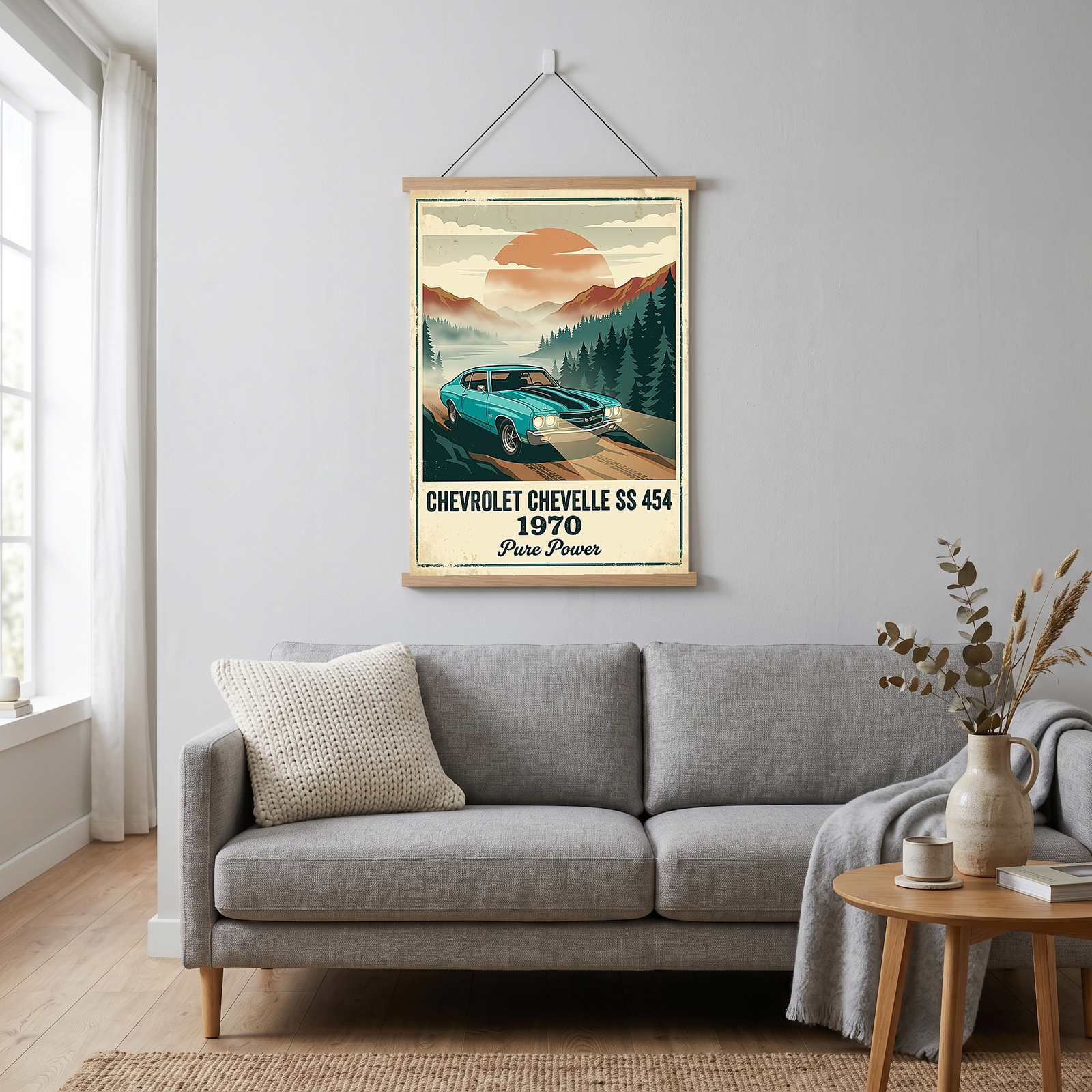 Chevrolet Chevelle SS 454 1970 V6 Aqua Edition — Vintage Muscle Misty Mountain Print