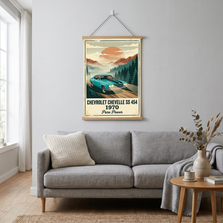 Chevrolet Chevelle SS 454 1970 V6 Aqua Edition — Vintage Muscle Misty Mountain Print