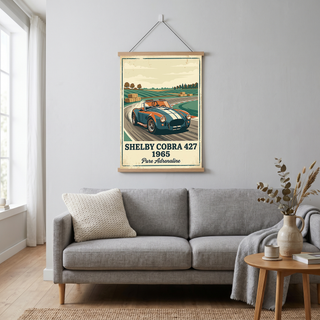 Shelby Cobra 427 1965 Poster — Vintage Race Track Roadster Print