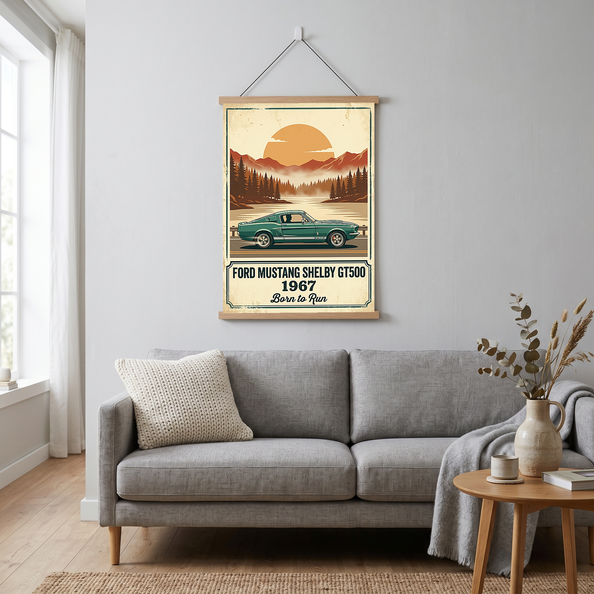 Ford Mustang Shelby GT500 1967 Forest Green Edition — Vintage Muscle Lake Print