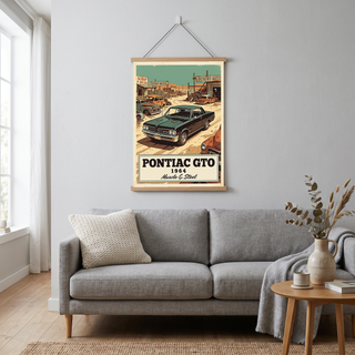 Pontiac GTO 1964 V2 Poster — Vintage Muscle Desert Junkyard Print