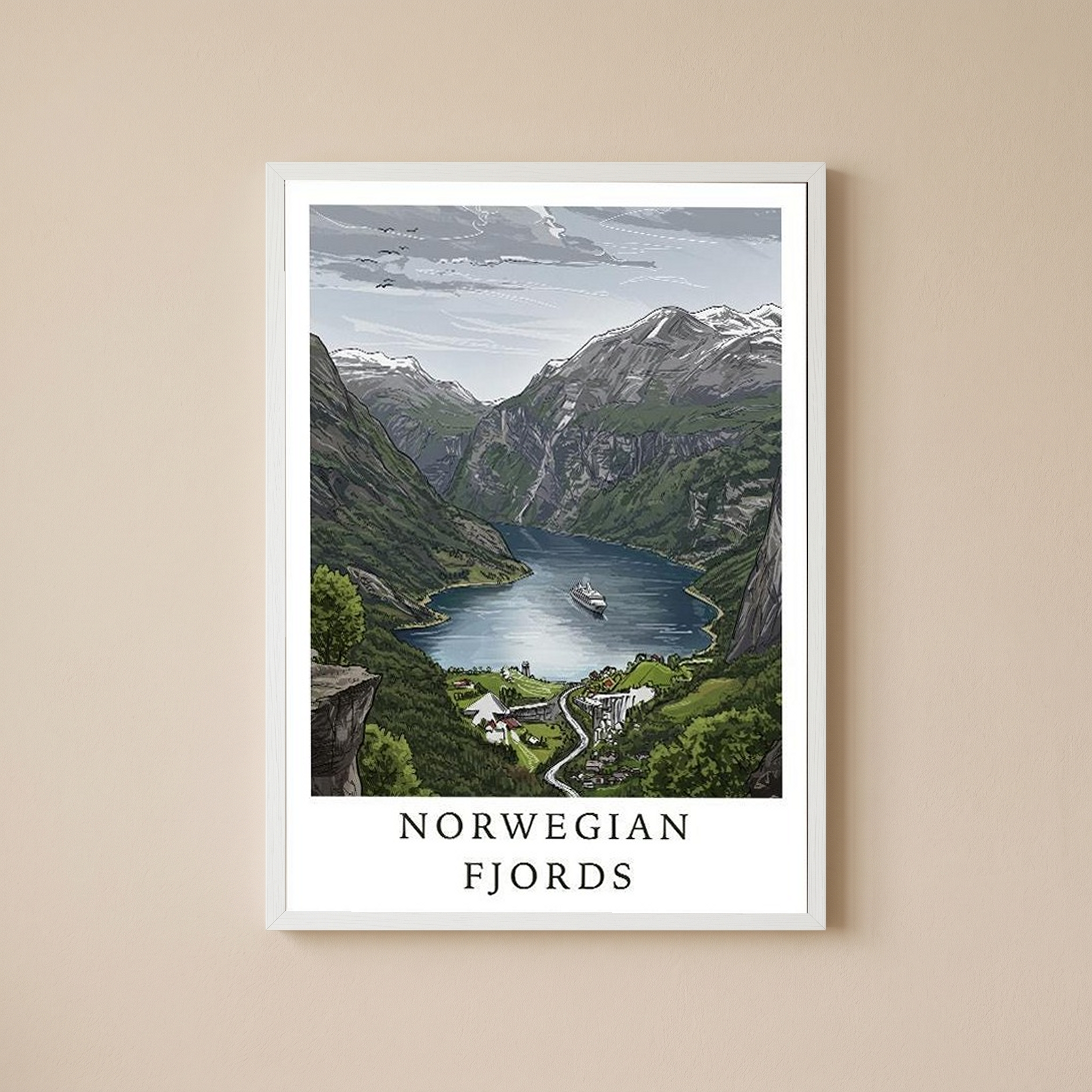 Norwegian Fjords — Geirangerfjord Scenic Travel Wall Art Print