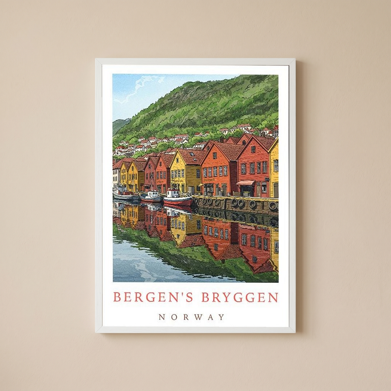 Bergen Bryggen Norway — Hanseatic Harbor Wall Art Print