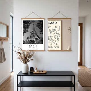 Paris Eiffel Tower Poster — Black and White France Coordinates Print