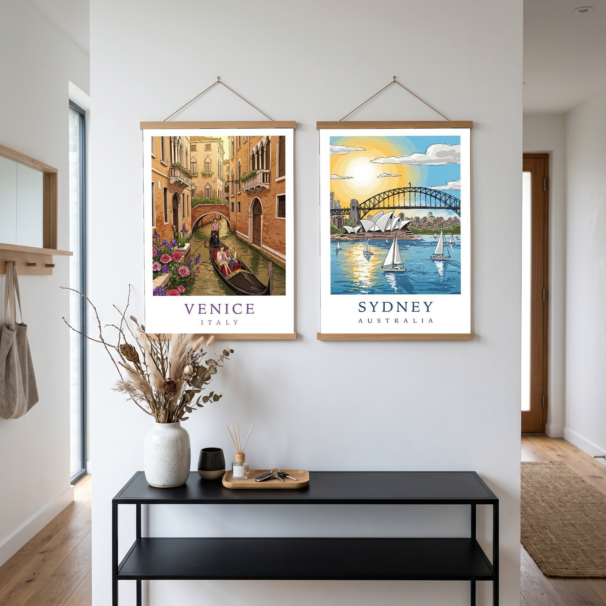 Venice Italy Travel Poster — Gondola Canal Romantic Wall Art Print