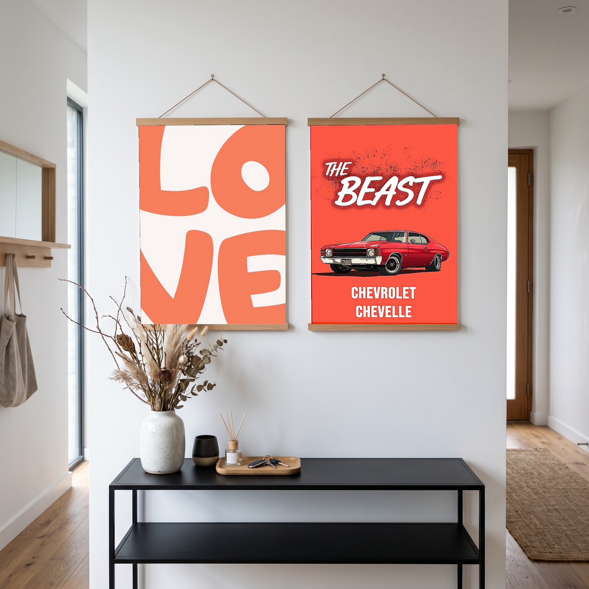 LOVE Poster — Bold Minimalist Typography Orange Wall Art Print