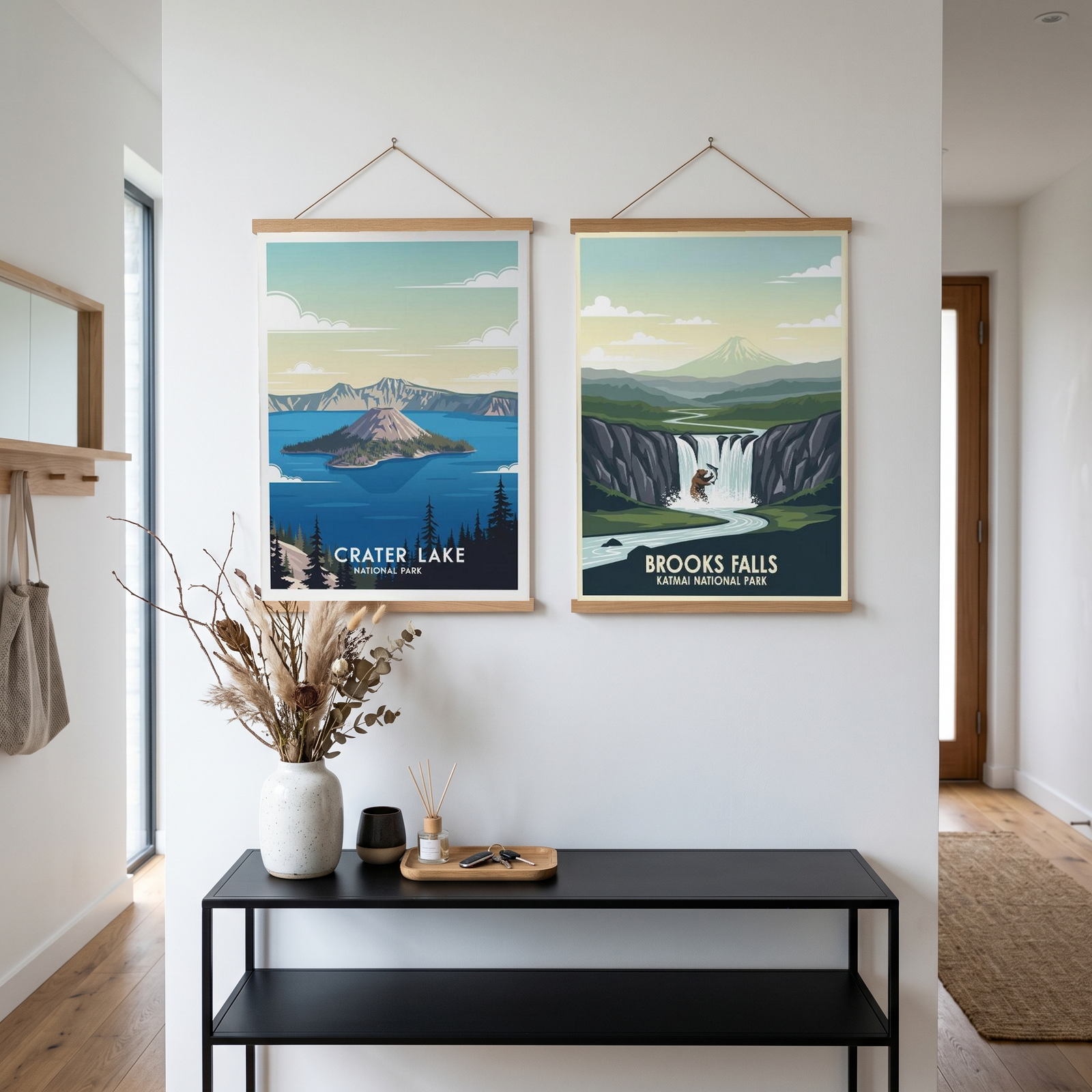 Crater Lake National Park Poster — Vintage Oregon Wizard Island Print