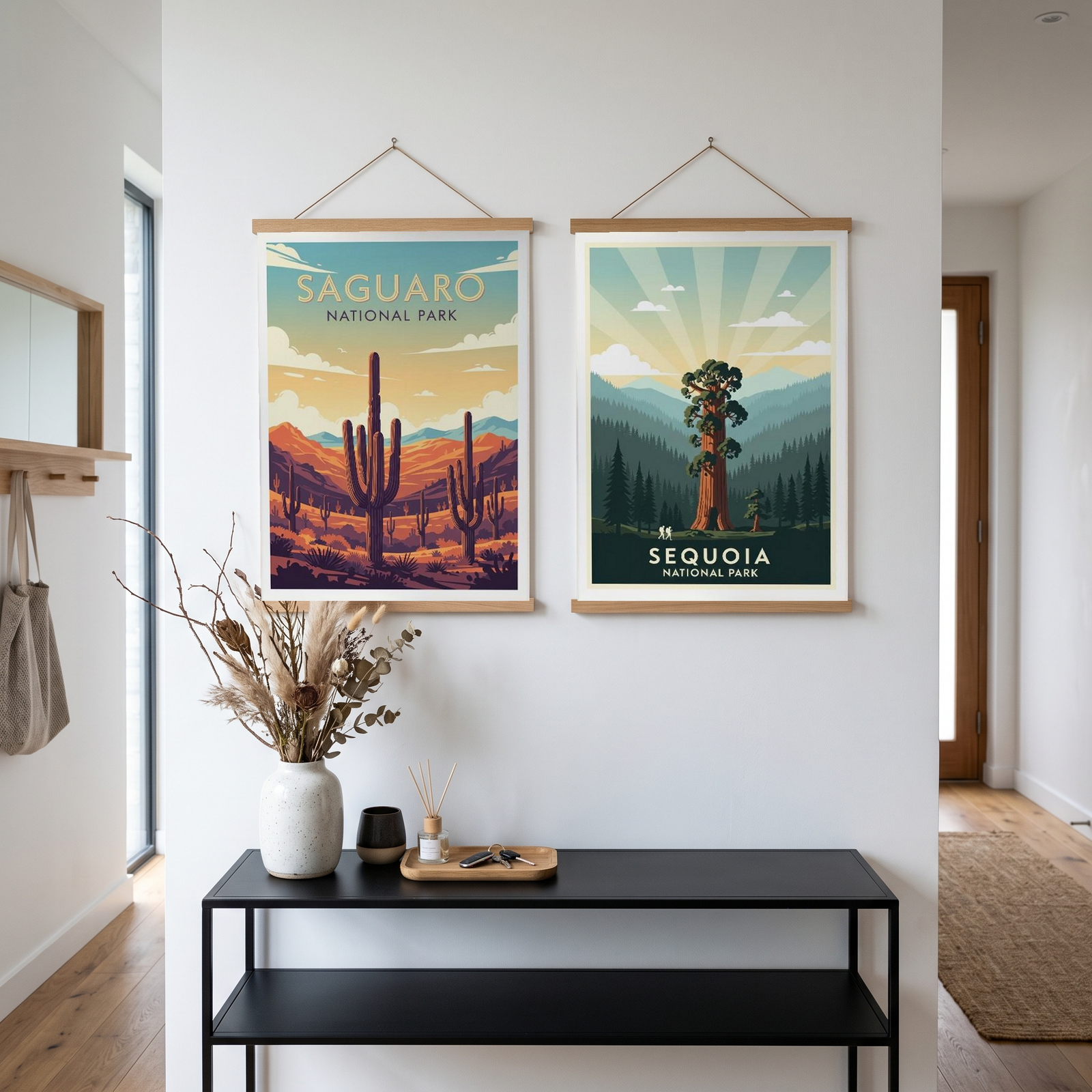 Saguaro National Park Poster — Vintage Arizona Cactus Desert Sunset Print