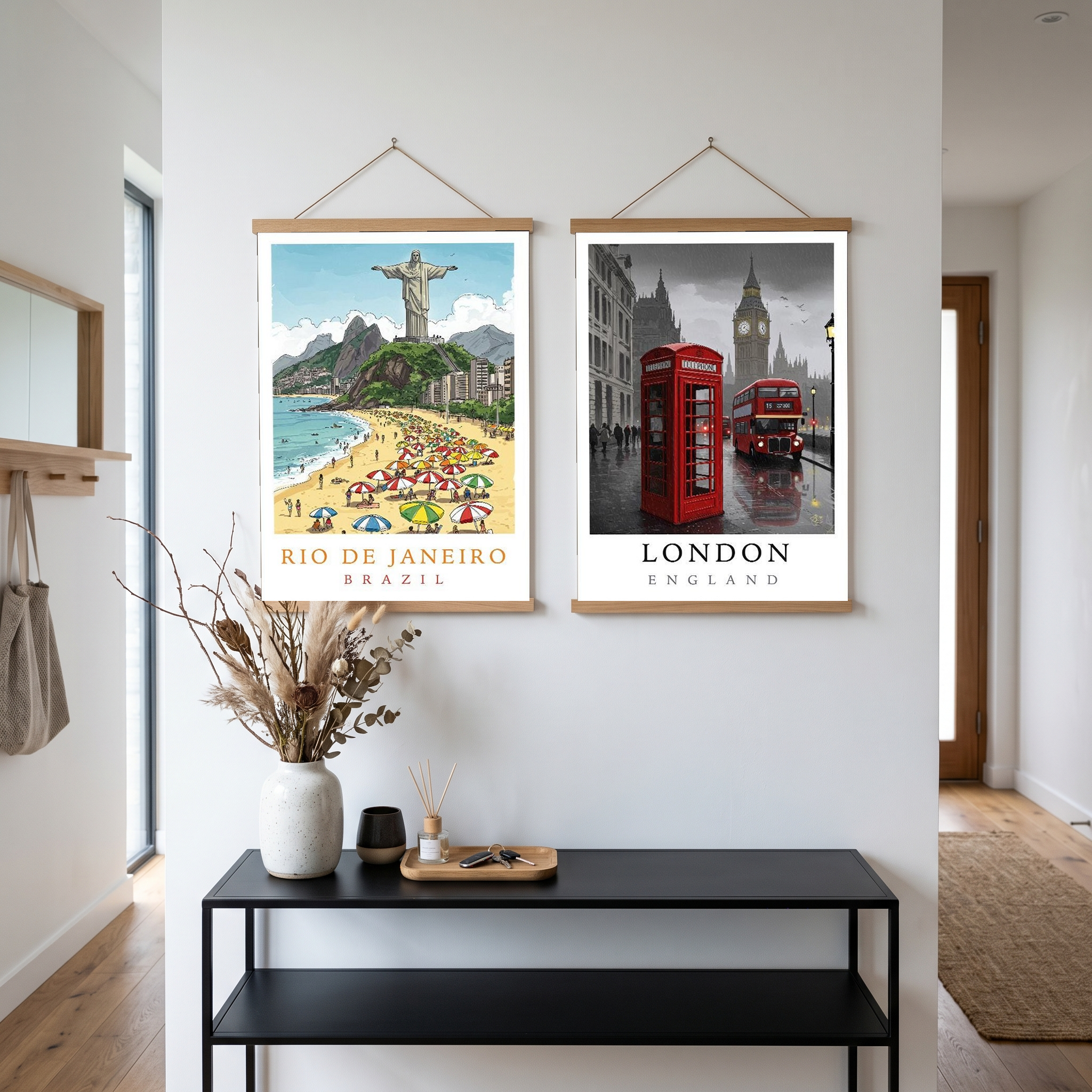 Rio de Janeiro Brazil Travel Poster — Christ Redeemer Copacabana Print