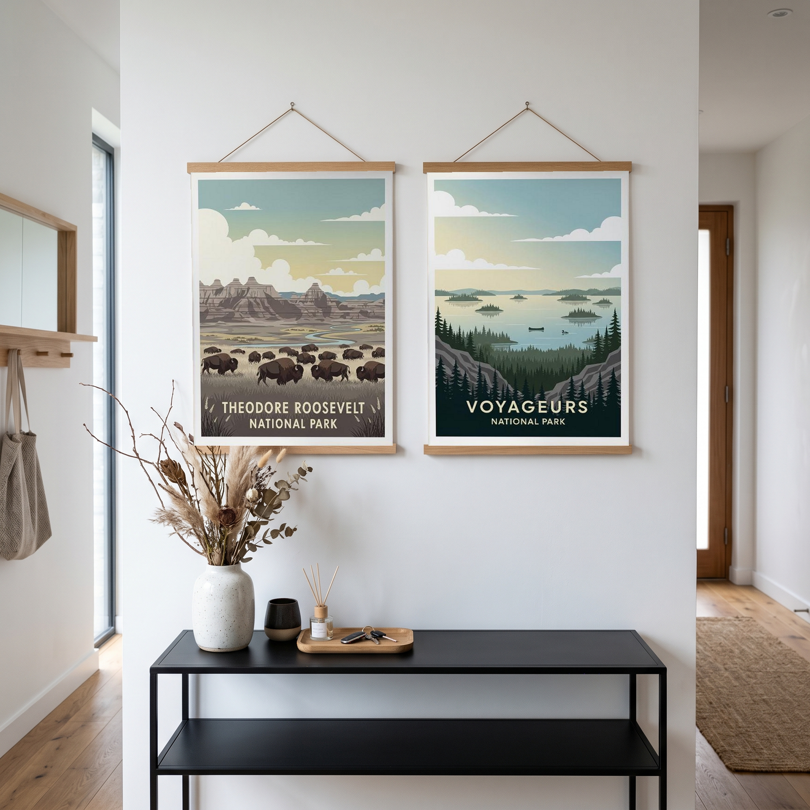 Theodore Roosevelt National Park Poster — Vintage Bison Badlands Art