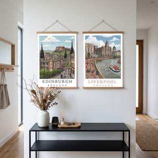 Edinburgh Scotland Travel Poster — Castle Royal Mile Old Town Print