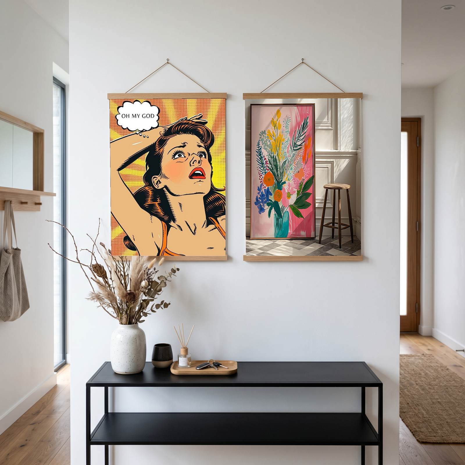 Pop Art Oh My God Poster — Retro Comic Girl Lichtenstein Print