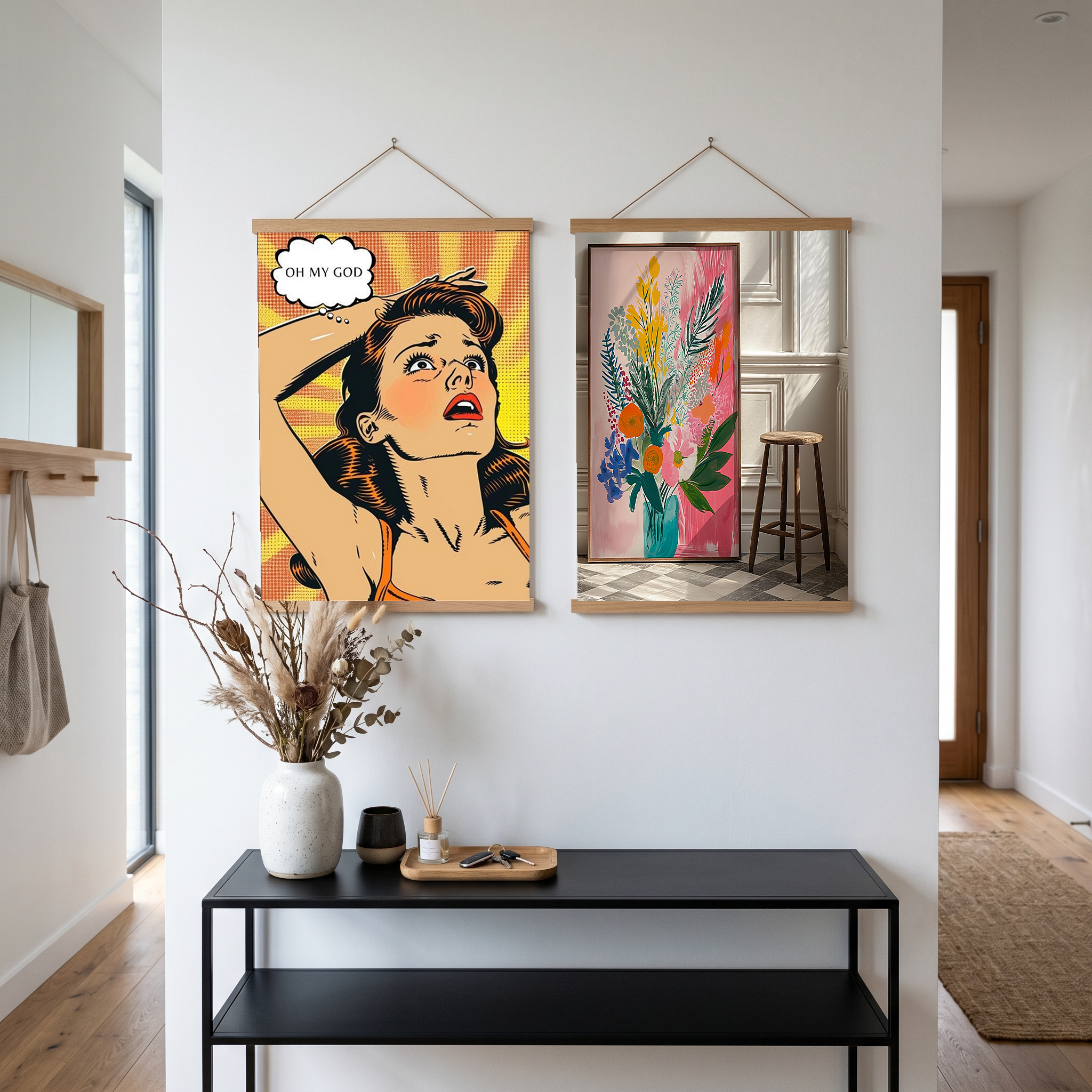 Pop Art Oh My God Poster — Retro Comic Girl Lichtenstein Print