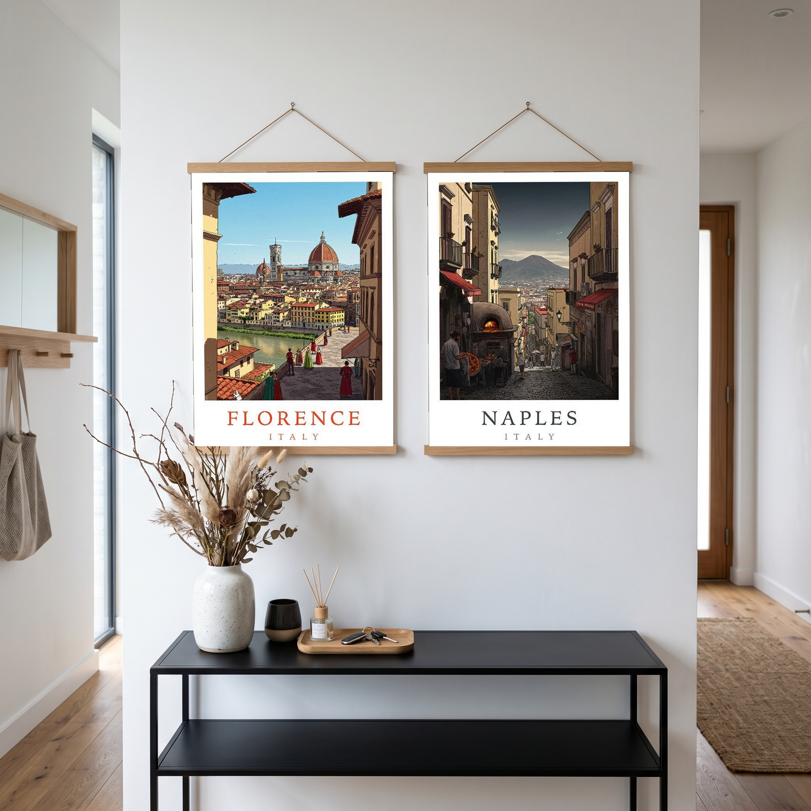 Florence Italy Travel Poster — Duomo Cathedral Renaissance Street Print