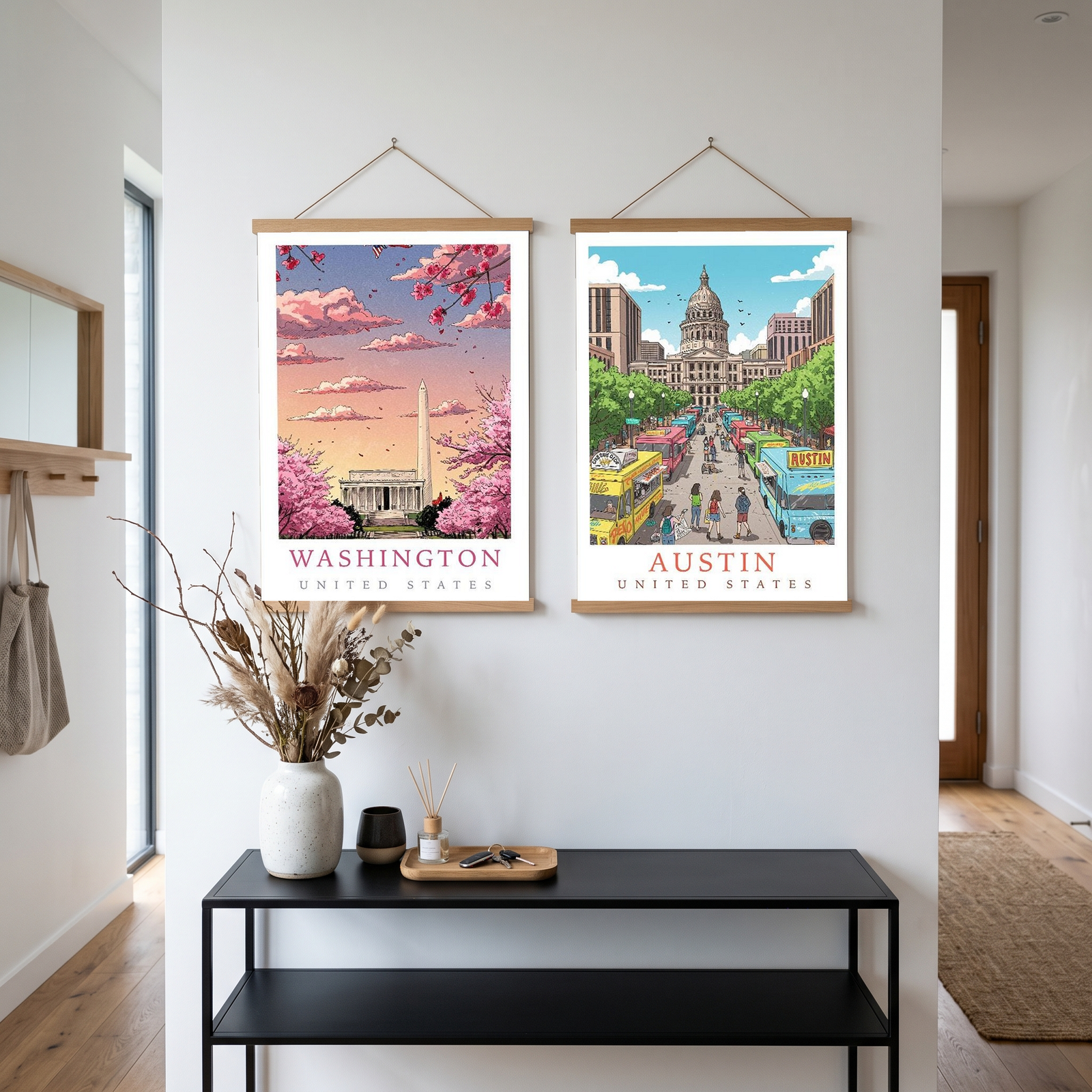 Washington DC — Cherry Blossom Monument Wall Art Print