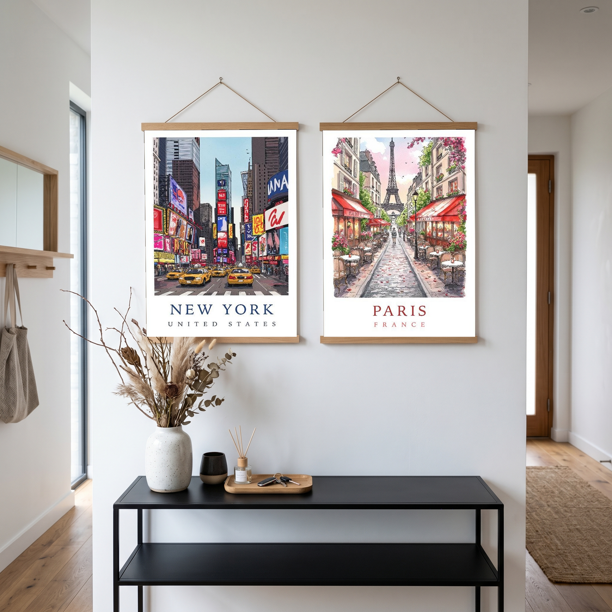 New York City Travel Poster — Times Square Yellow Cabs Iconic Print