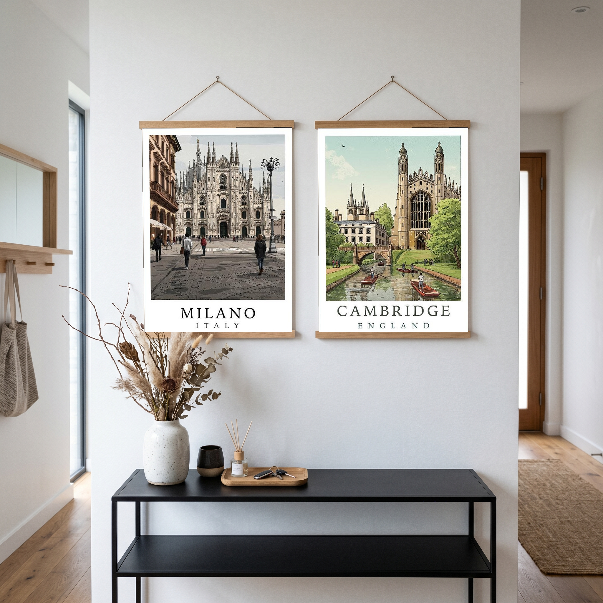 Milano Italy Travel Poster — Duomo Piazza Daytime Cityscape Print